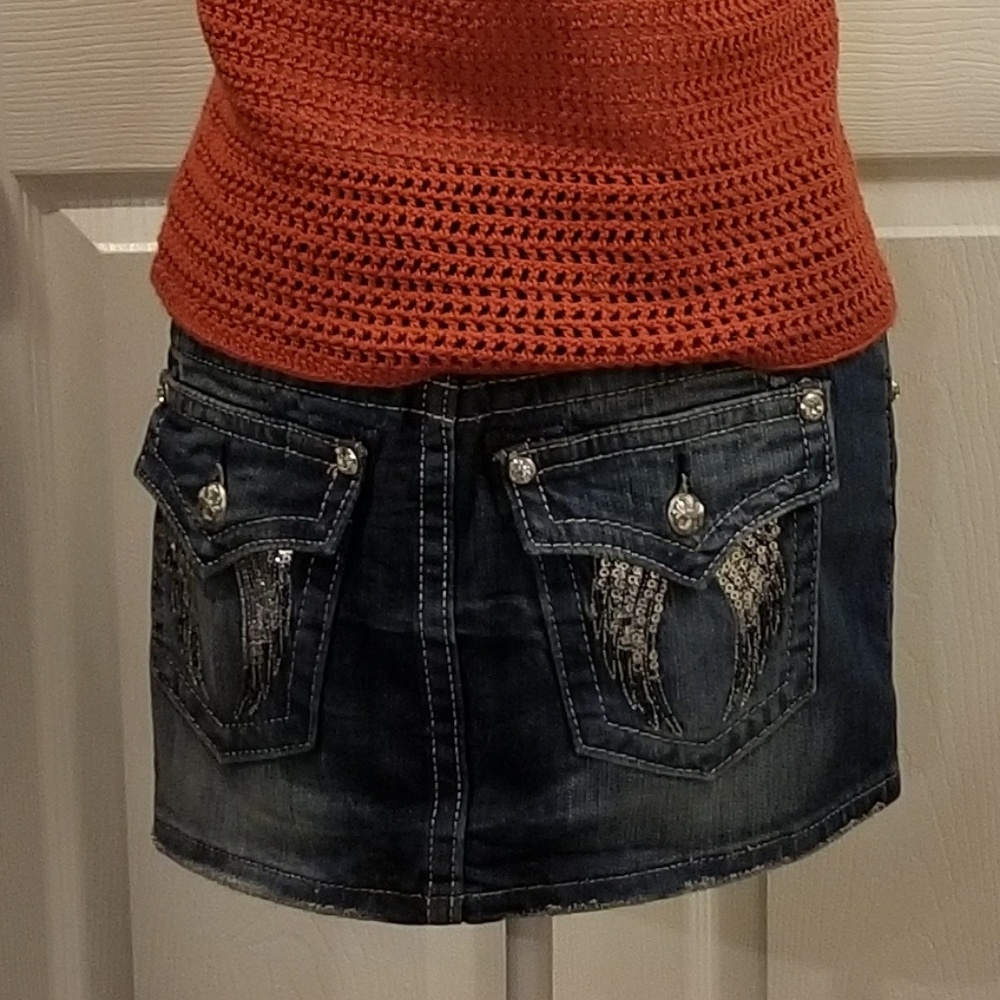 Miss Me jean mini skirt